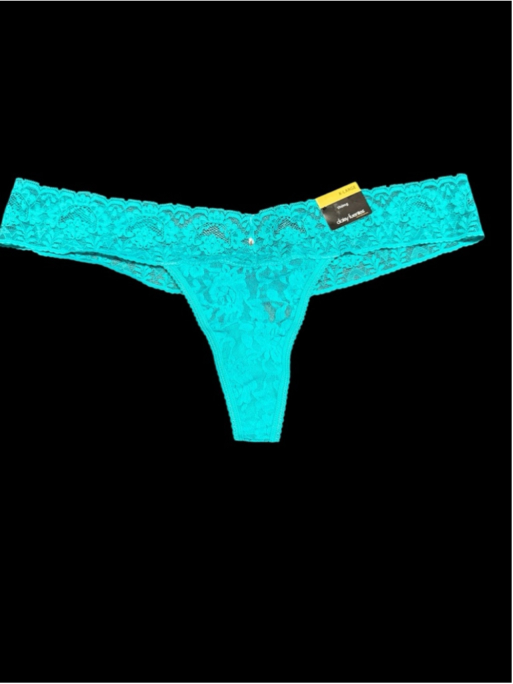 Women's Daisy Fuentes Teal Lace Thong Panty XL